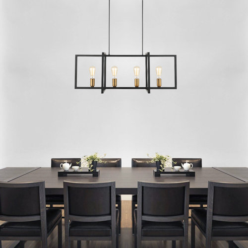 Gracie Oaks Barkingside 4 Light Kitchen Island Linear Pendant